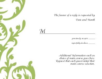 Dark Citron Swirl Reply Cards