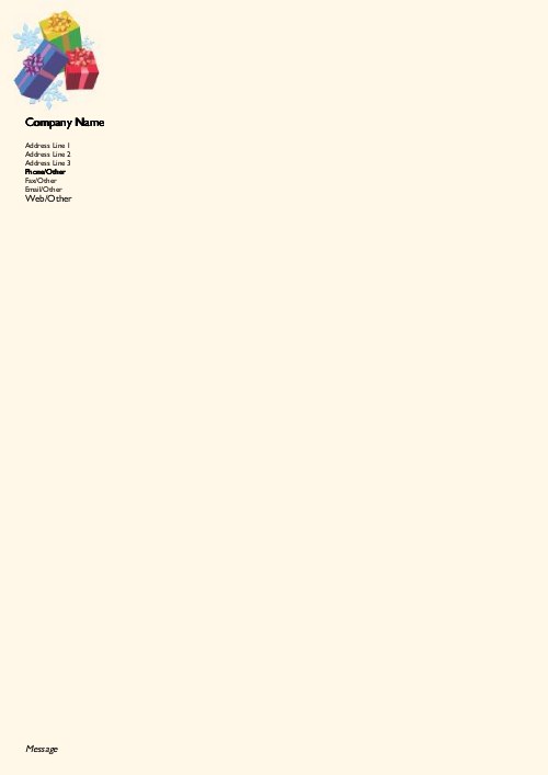 Christmas Presents A4 Letterhead