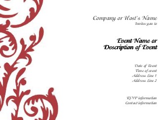 Romantic Swirl Postcard Invitation-Standard
