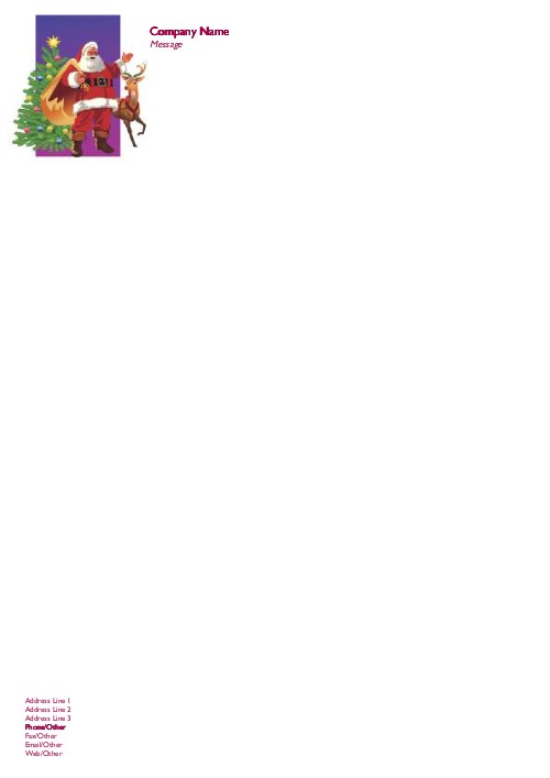 Santa with Rudolph A4 Letterhead