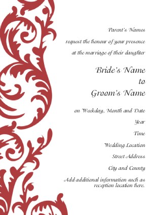 Romantic Swirl Wedding Invitations