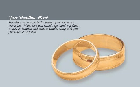 Gold Wedding Rings Full Colour Oversized Postcards
