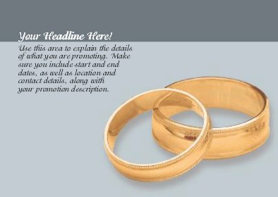 Gold Wedding Rings Full Colour Standard Sized Postcards