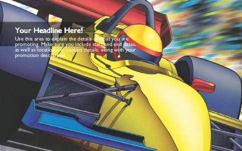 Racing Car Full Colour Oversized Postcards