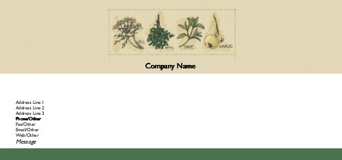 Fresh Herbs Full Colour Compliment Slips