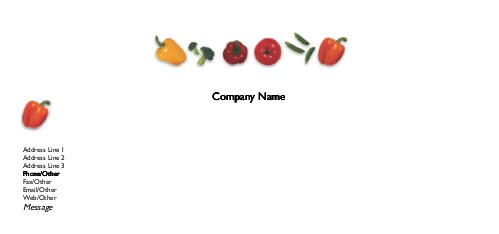 Garden Fresh Veggies Full Colour Compliment Slips
