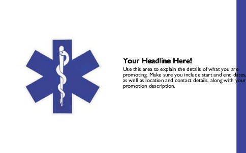 Emergency Medical Symbol Full Colour Oversized Postcards