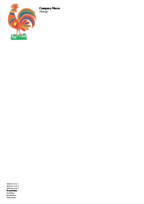Country Rooster A4 Letterhead