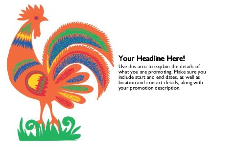 Country Rooster Full Colour Oversized Postcards