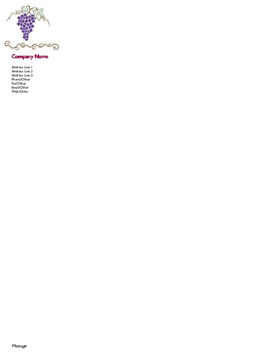 Bunch of Grapes A4 Letterhead