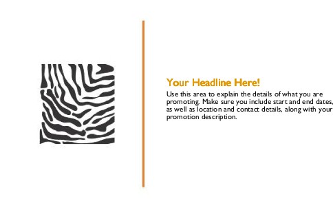 Zebra Print Full Colour Oversized Postcards
