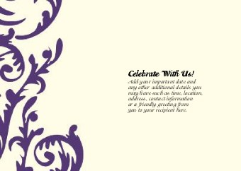 Flirty Plum Swirl Standard Sized Save the Date Postcards