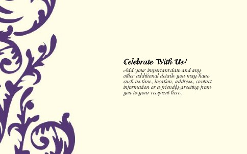 Flirty Plum Swirl Oversized Save the Date  Postcards