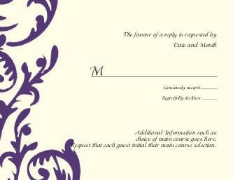 Flirty Plum Swirl Reply Cards