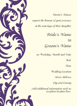 Flirty Plum Swirl Wedding Invitations