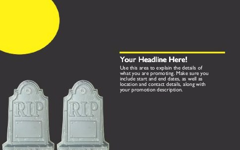 Tombstones at Night Full Colour Oversized Postcards