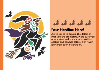 Batty Witch Full Colour Standard Sized Postcards