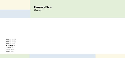 Blue and Green Blocks Full Colour Compliment Slips