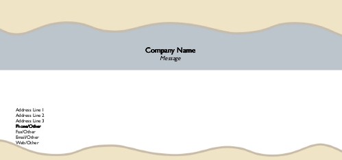 Blue and Tan Wave Full Colour Compliment Slips