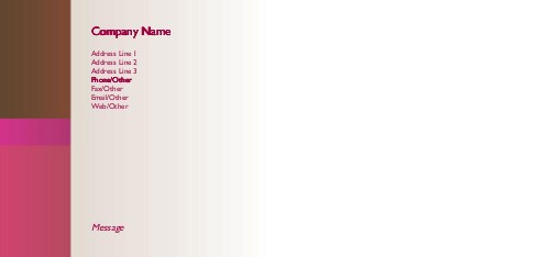 Cinnamon and Pink Full Colour Compliment Slips