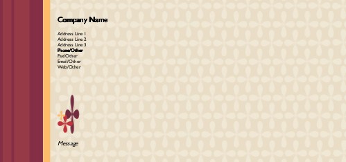 Crimson Floral Full Colour Compliment Slips
