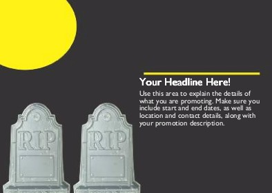 Tombstones at Night Full Colour Standard Sized Postcards