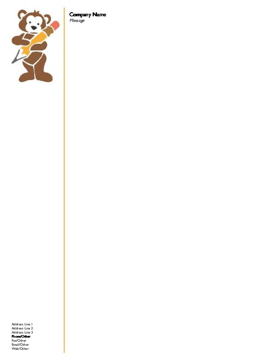 Writing Bear A4 Letterhead