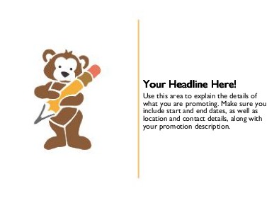 Writing Bear Full Colour Standard Sized Postcards