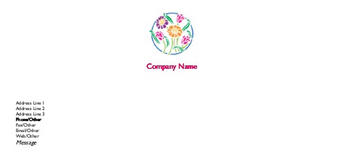 Circle of Flowers Full Colour Compliment Slips