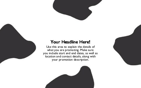 Cow Pattern Full Colour Oversized Postcards