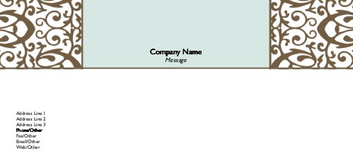 Bronze Filigree Full Colour Compliment Slips