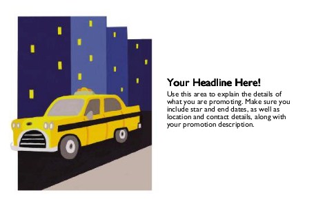 City Cab Ride Full Colour Oversized Postcards
