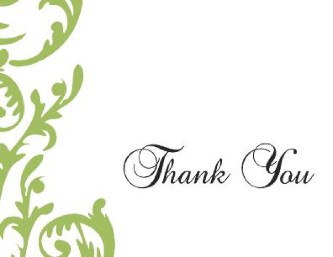 Dark Citron Swirl Wedding Thank You Cards