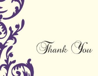 Flirty Plum Swirl Wedding Thank You Cards
