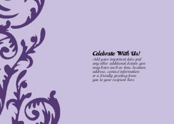 Flirty Purple Swirl Standard Sized Save the Date Postcards