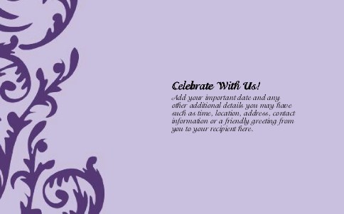 Flirty Purple Swirl Oversized Save the Date  Postcards