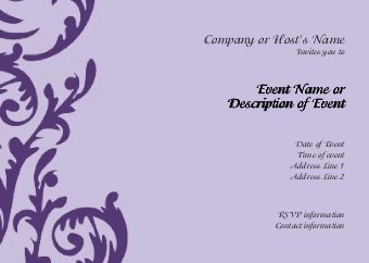 Flirty Purple Swirl Postcard Invitation-Standard