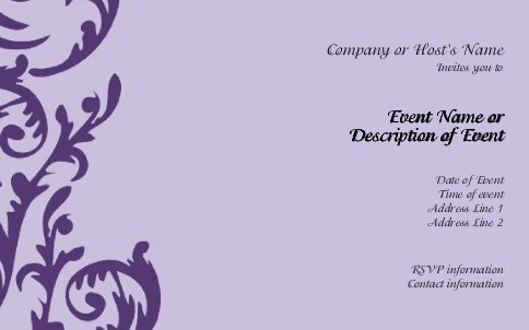 Flirty Purple Swirl Postcard Invitation-Oversized