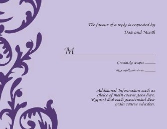 Flirty Purple Swirl Reply Cards