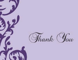 Flirty Purple Swirl Wedding Thank You Cards
