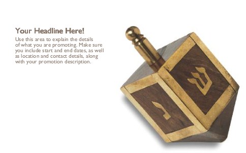 Gold Dreidel Full Colour Oversized Postcards