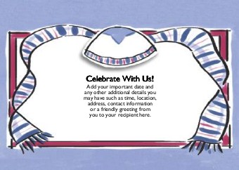 Bordered Yarmulke and Tallit Standard Sized Save the Date Postcards