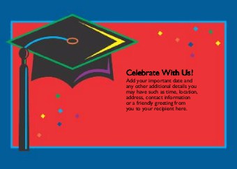Graphic Grad Cap Standard Sized Save the Date Postcards