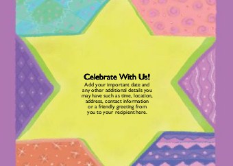 Pastel Patterned Star of David Standard Sized Save the Date Postcards