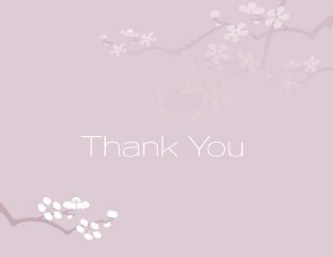 Cherry Blossom Romance Wedding Thank You Cards