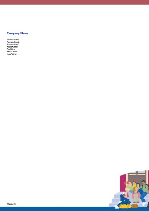 Kids on School Steps A4 Letterhead
