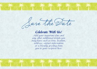Bahama Bride Standard Sized Save the Date Postcards