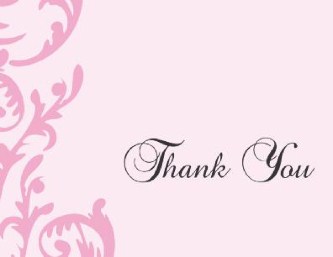 French Rose Swirl Wedding Thank You Cards