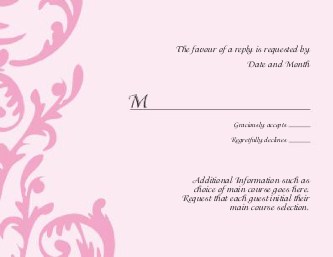 French Rose Swirl Reply Cards