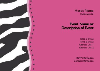Funky Zebra Postcard Invitation-Standard